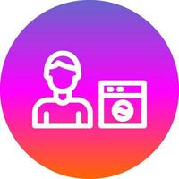 Man Doing Laundry Vector Icon Design