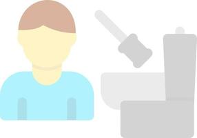 Man Cleaning Bathroom Vector Icon Design