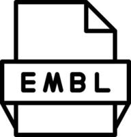 icono de formato de archivo embl vector