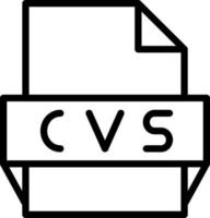 icono de formato de archivo cvs vector