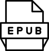 icono de formato de archivo epub vector