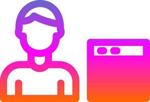 Man Doing Laundry Vector Icon Design