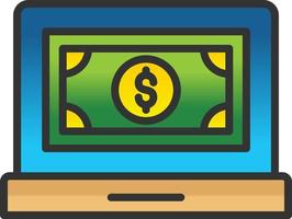 Online Cash Payment Vector Icon Design