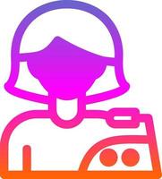 Woman Ironing Clothes Vector Icon Design