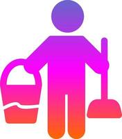 Cleaning Man Vector Icon Design