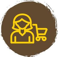 Woman Shopping Vector Icon Design