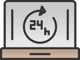 24 Hrs Open Vector Icon Design