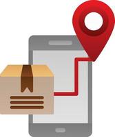 Mobile Shipment Tracking Vector Icon Design