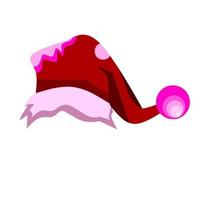 icono de sombrero de santa, sombrero rojo santa con concepto de elegancia vector