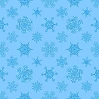 Seamless Christmas blue pattern with random drawn snowflakes vector