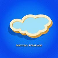 Retro card with cloud sign as text frame vector