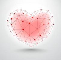 Shiny heart symbol with connections for Valentines Day vector