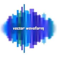 Blurred vector waveform made of transparent blue lines