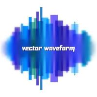 Blurred vector waveform made of transparent blue lines