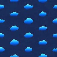 Vintage aged seamless pattern with clouds in the night sky vector