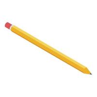 Pencil icon, isometric style vector