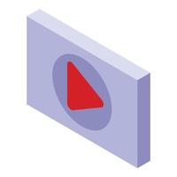 Play button icon, isometric style vector