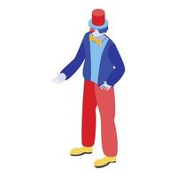 Circus clown icon, isometric style vector