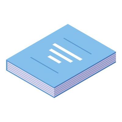 Notary law book icon, isometric style