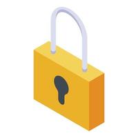 Padlock icon, isometric style vector