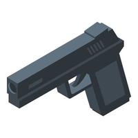 Gun icon, isometric style vector