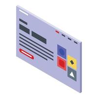 Link building page icon, isometric style vector