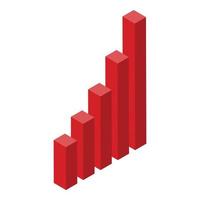 Increased chart icon, isometric style vector