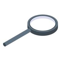 Glass magnifier icon, isometric style vector