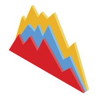 Finance graph chart icon, isometric style vector