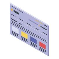 página para icono de vínculo de retroceso, estilo isométrico vector