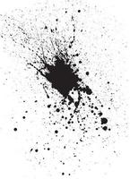 Black isolated ink blot with messy drops vector