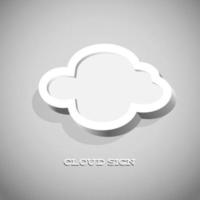 Retro card with cloud sign as text frame vector