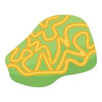 icono de coral verde amarillo, estilo isométrico vector