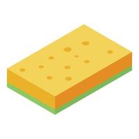 Cleaning sponge icon, isometric style vector