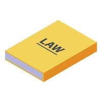 Law book icon, isometric style vector