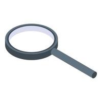 Magnifying glass search icon, isometric style vector