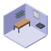 Prison room icon, isometric style vector
