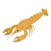 Cooked lobster icon, isometric style vector