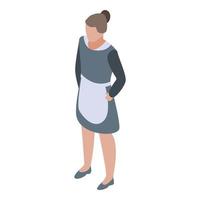 House woman cleaner icon, isometric style vector