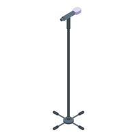 Microphone on stick icon, isometric style vector