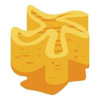 Star yellow coral icon, isometric style vector