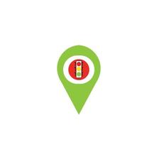 map pointer Traffic light signal - vector icon