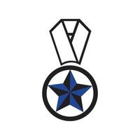 diseño de icono de ilustración de vector de plantilla de logotipo de medalla