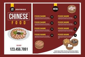 Restaurant Cafe menu, template design. Chinese food vector