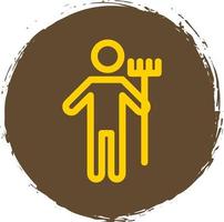 Man Holding Mop Vector Icon Design