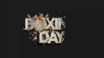 boxing day partikel intro illustration mit 3d geschenkbox, gold und weißen themen video