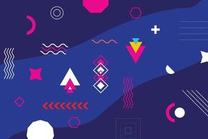 Flat design geometric shapes background vector