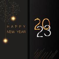 Greeting Card 2023 Happy New Year. Vector Illustration Free Vector