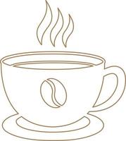 Hot Coffee Cup Outline Icon Vector Illustration