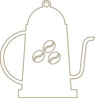Ilustración de vector de icono de contorno de hervidor de café